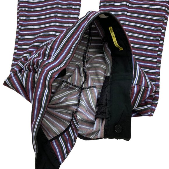 Anthropologie Maeve Striped Kick Flare Pant 0 Ankle Length Retro Multicolor - Picture 6 of 12